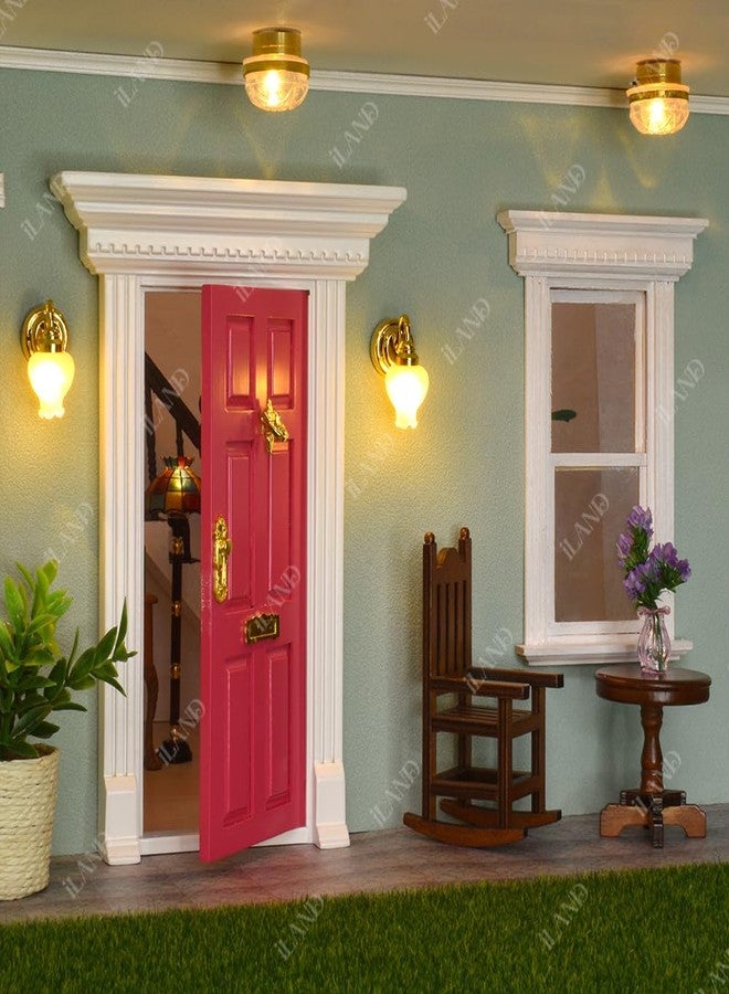 iLAND Dollhouse Door on 1:12 Scale, Miniature Door w/Handle & Knocker (Neoclassical Mini Door) - Image 4